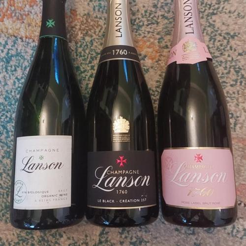 Champagne Lanson 3 x bottles - Auction