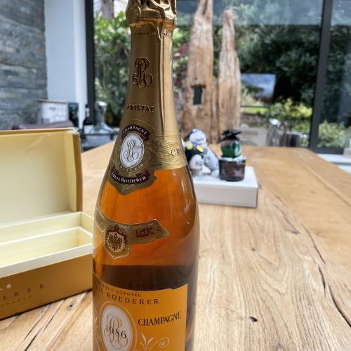 Louis Roederer - Cristal - 1986     Boxed , rare example , has been flat and cool . - Auction