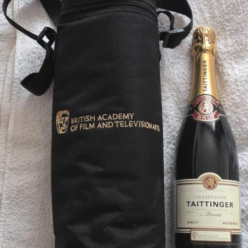 very rare limited edition un-opened Bafta Taittinger champagne bottle 750 ml &amp; gift cool bag - Auction